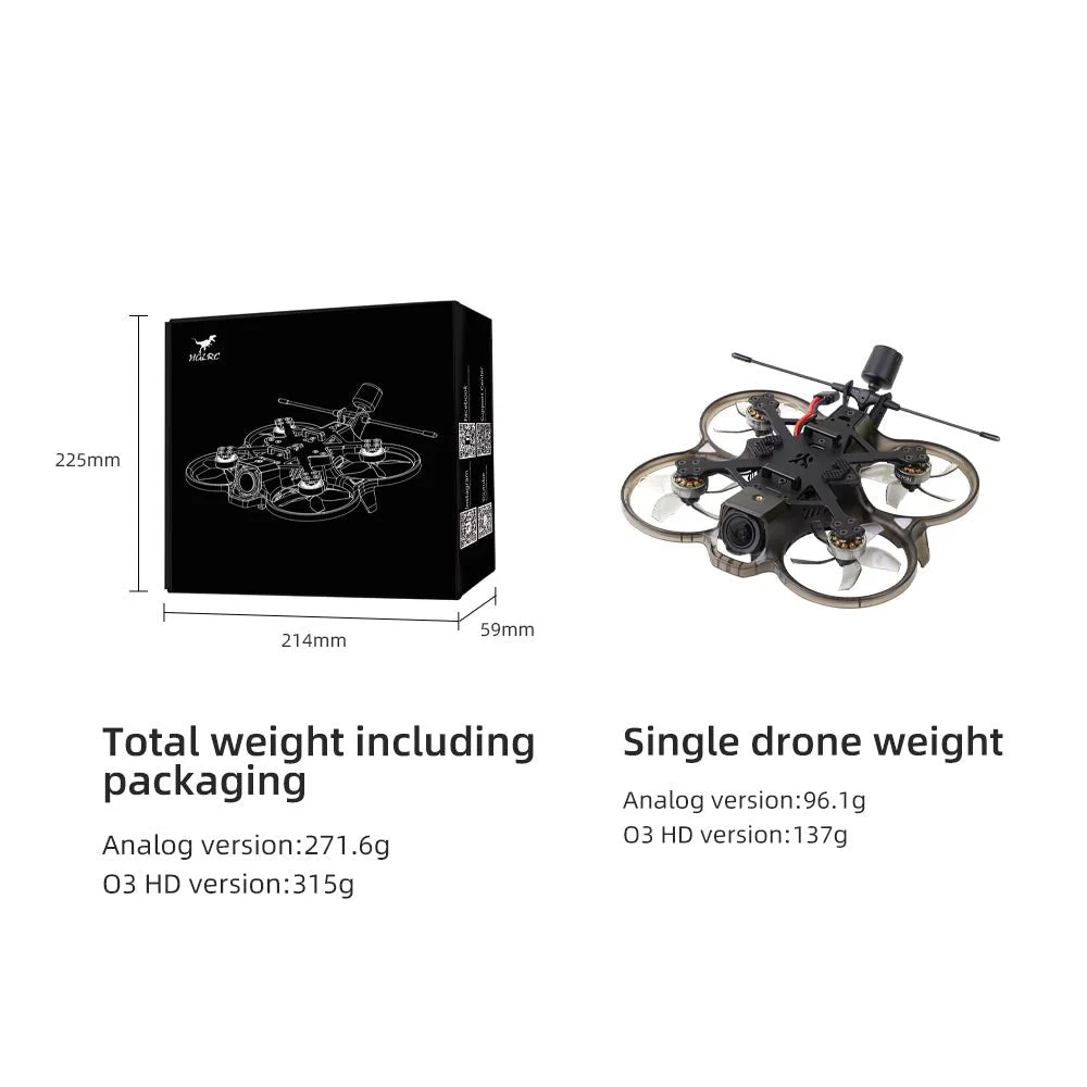 HGLRC Talon 2inch Brushless Quadcopter 4S with DJI O3 Air Unit Analog VTx ELRS 2.4G Receiver SPECTER 1303.5 5500KV 850mAh