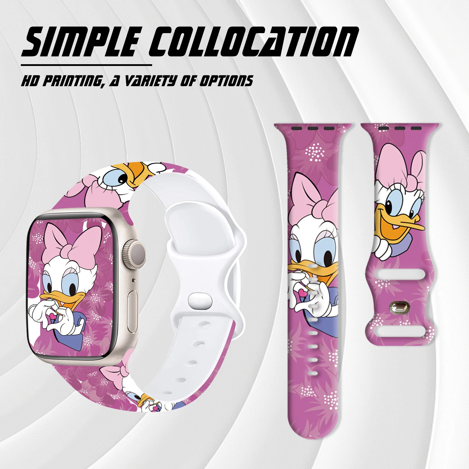 

Disney Print Strap for iWatch 11 10 9 8 Silicone Band Replaceable Bracelet for Apple Watch 46mm 44mm 42mm 41mm Watchband