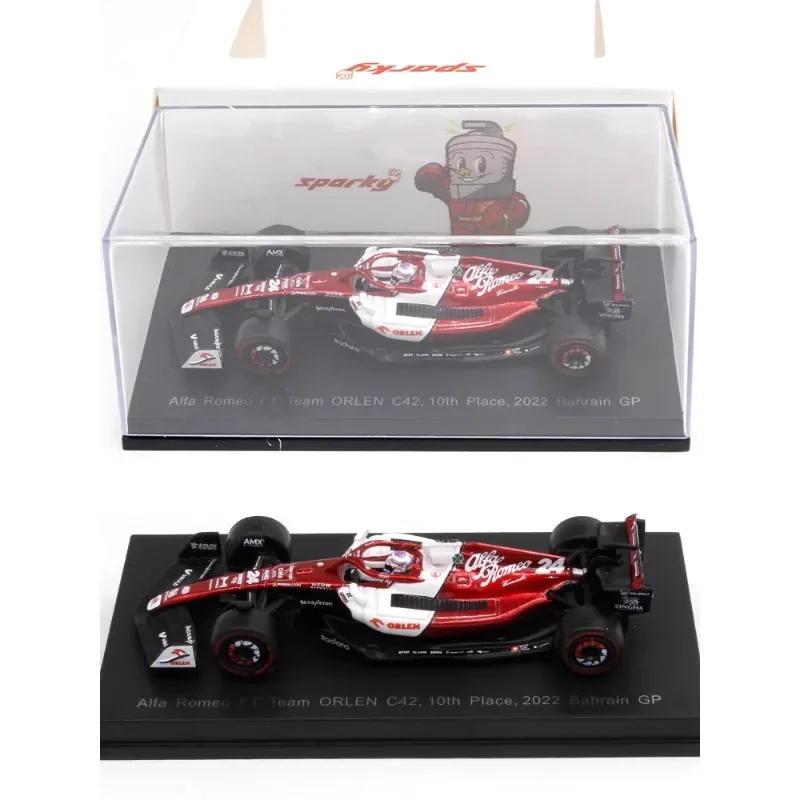 Scale model 1:64 Alpha C42 2022 F1 Grand Prix Bahrain Week Crown Yu Bottas diecast alloy model Collection presents for children.