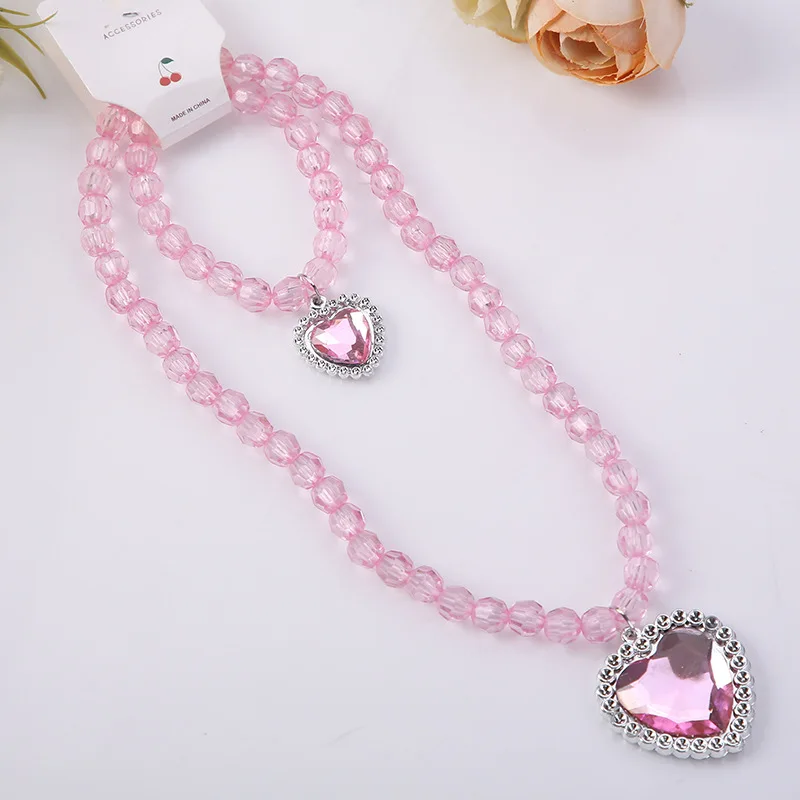 Princess Jewelry Decorate Necklace Earrings Rings Wand Pretend Play Sets For Birthday Girls Dress Up Birthday Gift Toy