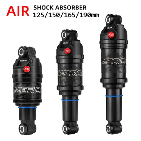 MEROCA MR-2 MTB Bike Air Shock Absorber 125/150/165/190mm Adjustable Air Pressure Aluminum Alloy Bicycle MTB Air Shock Absorber