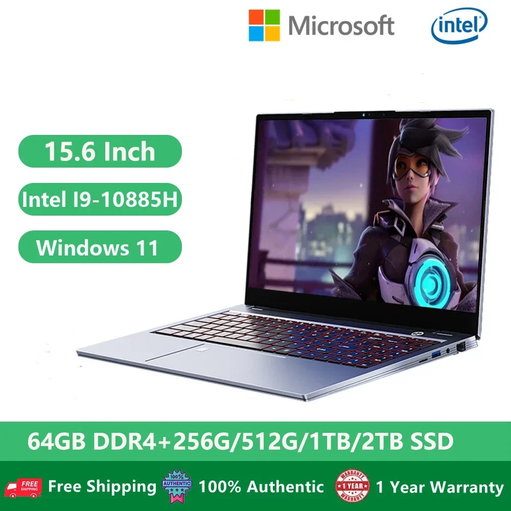 Laptop Desktop Computer I9 Office Gaming Notebooks Windows 11 15.6