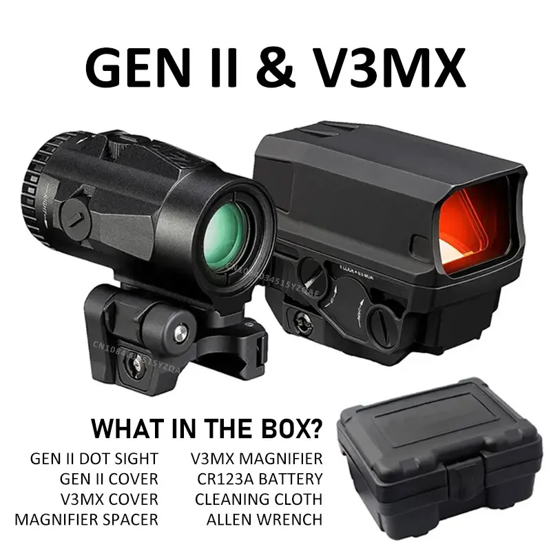GEN II Holografische Red Dot Sight Tactische Jacht Richtkijker voor Milsim Airsoft w/20mm Picatinny Rail Mount met volledige markeringen