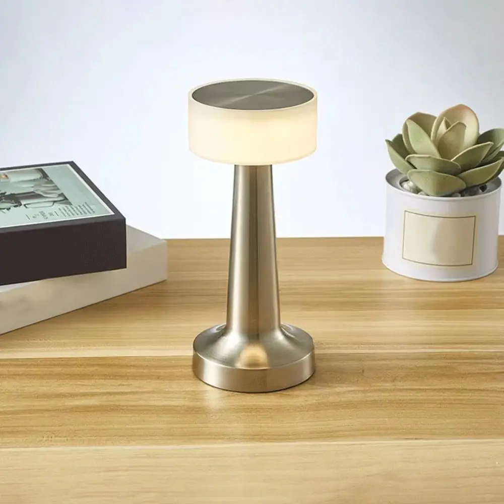 الإبداعية الرجعية الجدول مصباح اللاسلكي اللمس الاستشعار LED القراءة مصباح LED قابلة للشحن السرير المحيطة أضواء إضاءة غرفة النوم