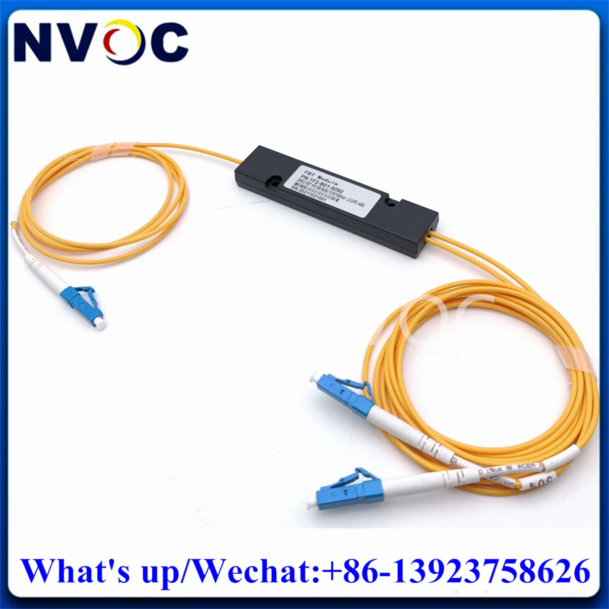 Imagem -02 - Acoplador da Fibra de 50 50 1x2 Fbt sm Janela Tripla 1310 1490 15502.0 Mm1m Caixa do Abs Divisor da Fibra Ótica 90*20*101*2 com Scapc do sc Upc