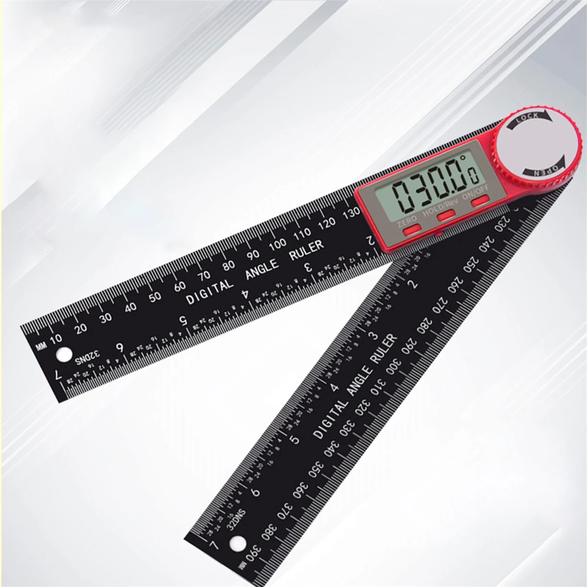 2-in-1 Digital Angle Ruler Large Screen Display Steel 0-360°(200mm) Protractor Precision Adjustable Angle Measurement Tools 1Pc