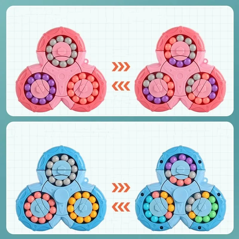 Six-sided Rotation Finger Bean Intelligence Gyro Antistress Fingertip Cube Learning Educational Magic Disk For Kids