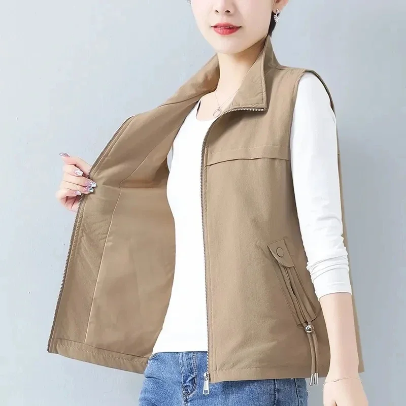 

Casual Loose Short Women's Vest Oversize 4xl Lined Sleeveless Jackets Spring Chalecos Para Mujeres Thin Fashion Waistcoat B184