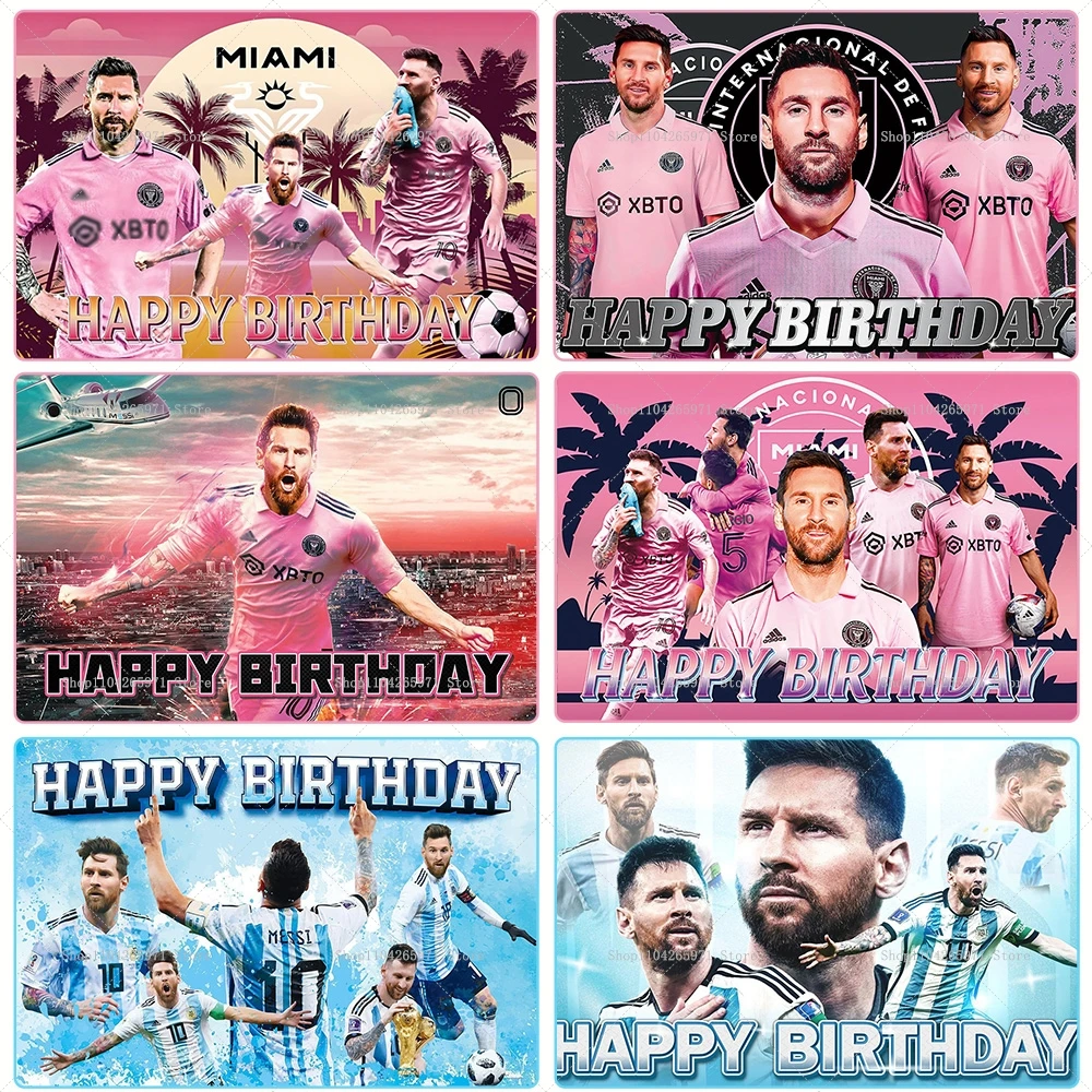 Fondo de Fotografía con la Imagen del Estrella del Fútbol Lionel Messi para Cumpleaños de Niños, Decoración para Fiestas de Fútbol Infantiles, Accesorios para Estudio Fotográfico