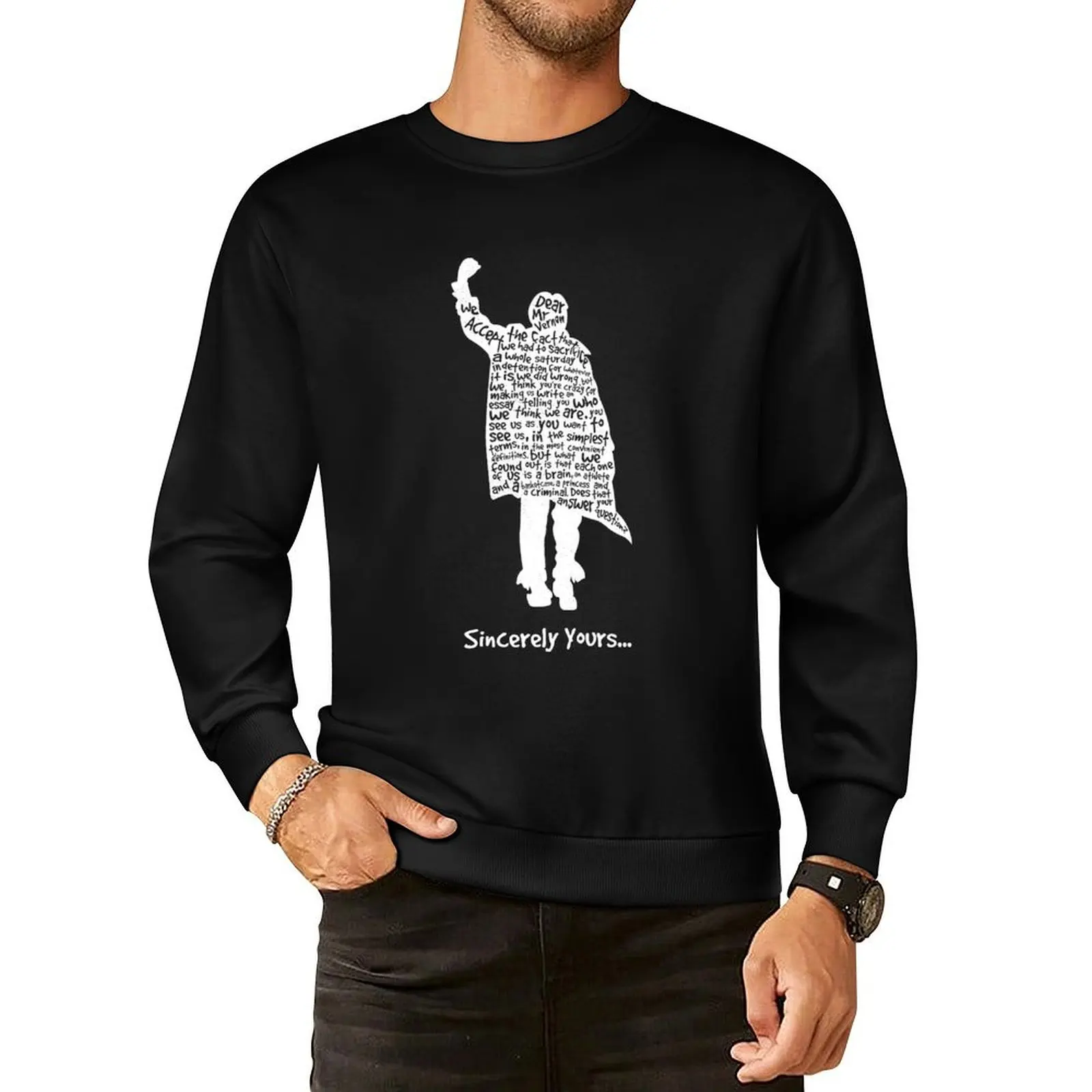 The Breakfast Club - Sincerely Yours - White Pullover Hoodie tracksuits winter clothes men clothing aesthetic sweatshirts