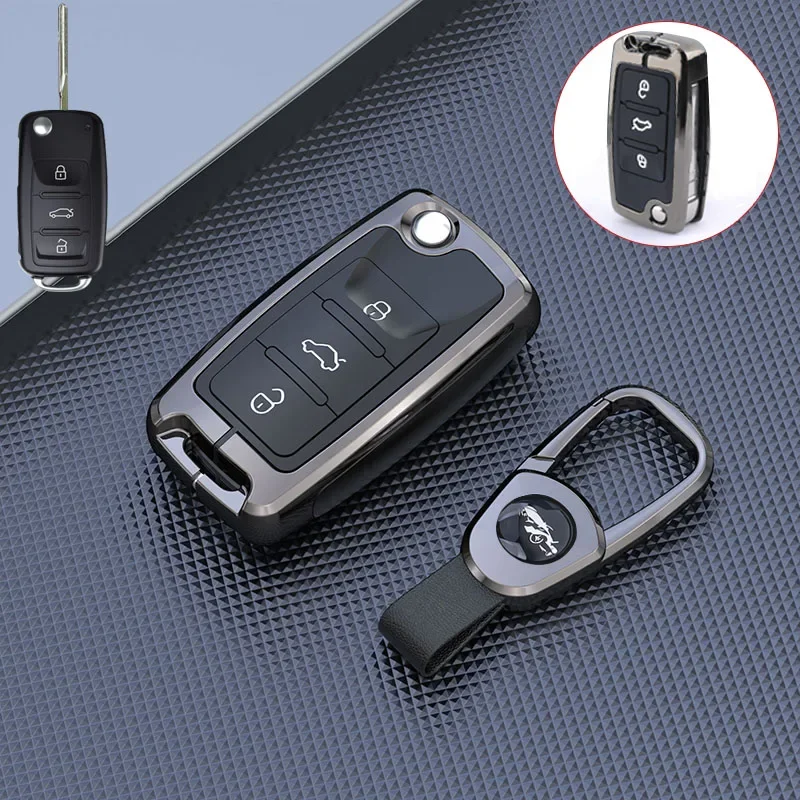 Zinc Alloy Car Key Case Full Cover Protection Shell Bag for VW Volkswagen Polo Tiguan Passat Golf Jetta Lavida Skoda Octavia