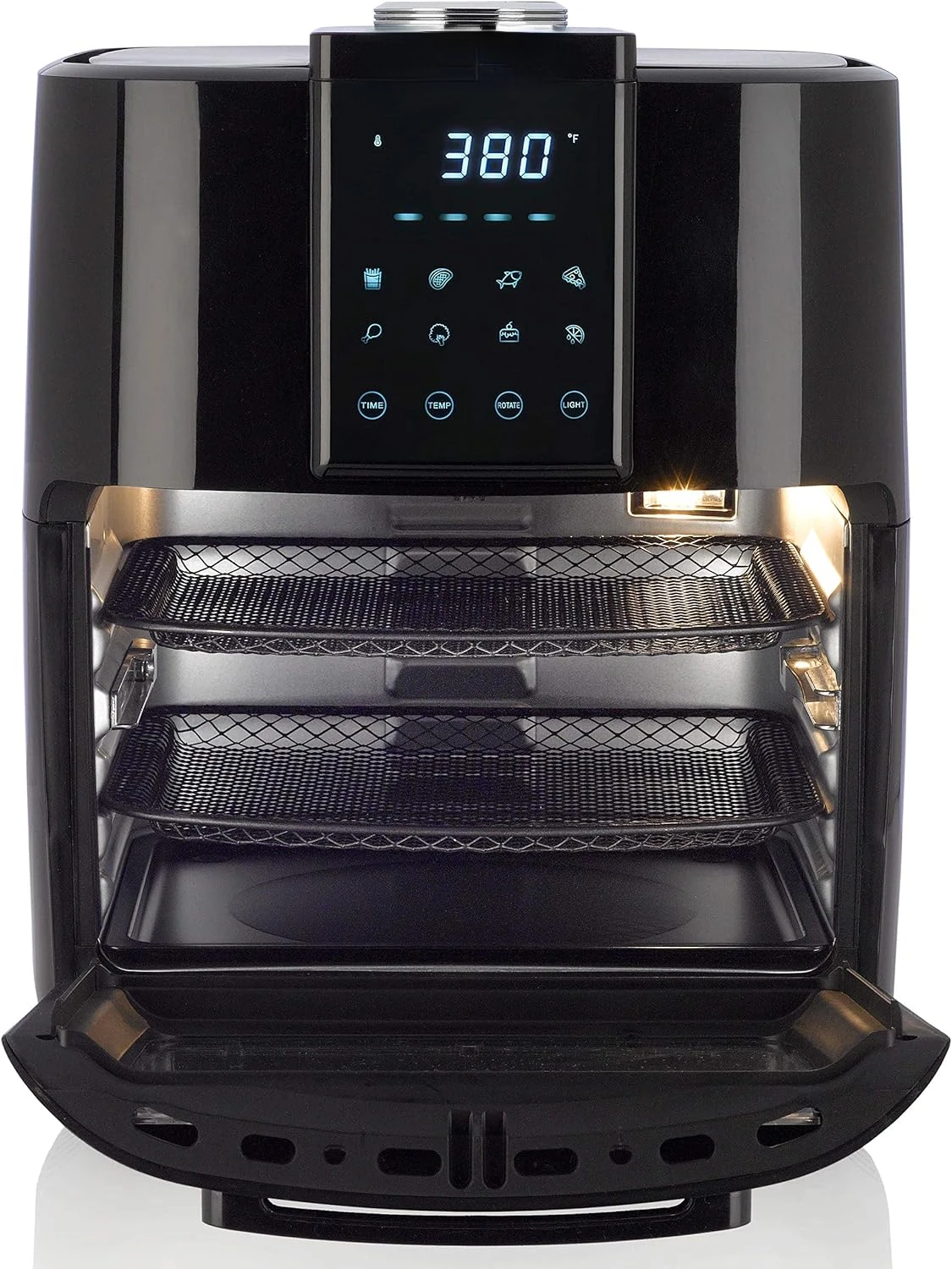 

Crunch All-in-One 12.7Qt Air Fryer Oven & Dehydrator with Rotisserie & Racks | Large Capacity for Optimal Air Circulatio