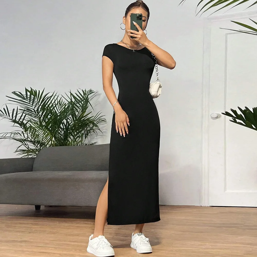 A Euramerican Elegant Style Knitted Sleeveless Dress Summer Sexy Women's Clothing