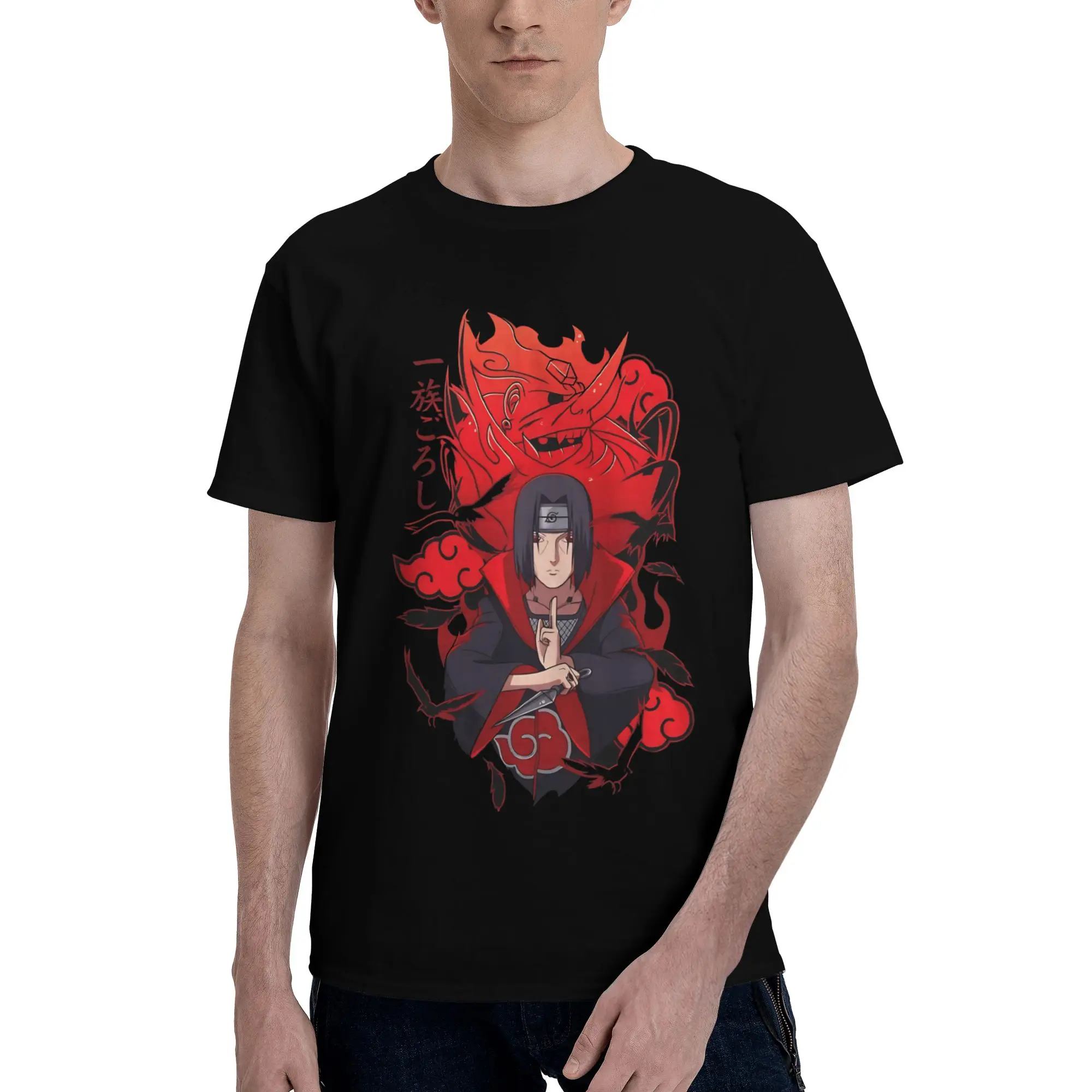 The Calm Assassin Carrying a Bloody Truth  Funny Graphic 100% Cotton T-Shirt Bandai NARUTO Tops Tees For Men