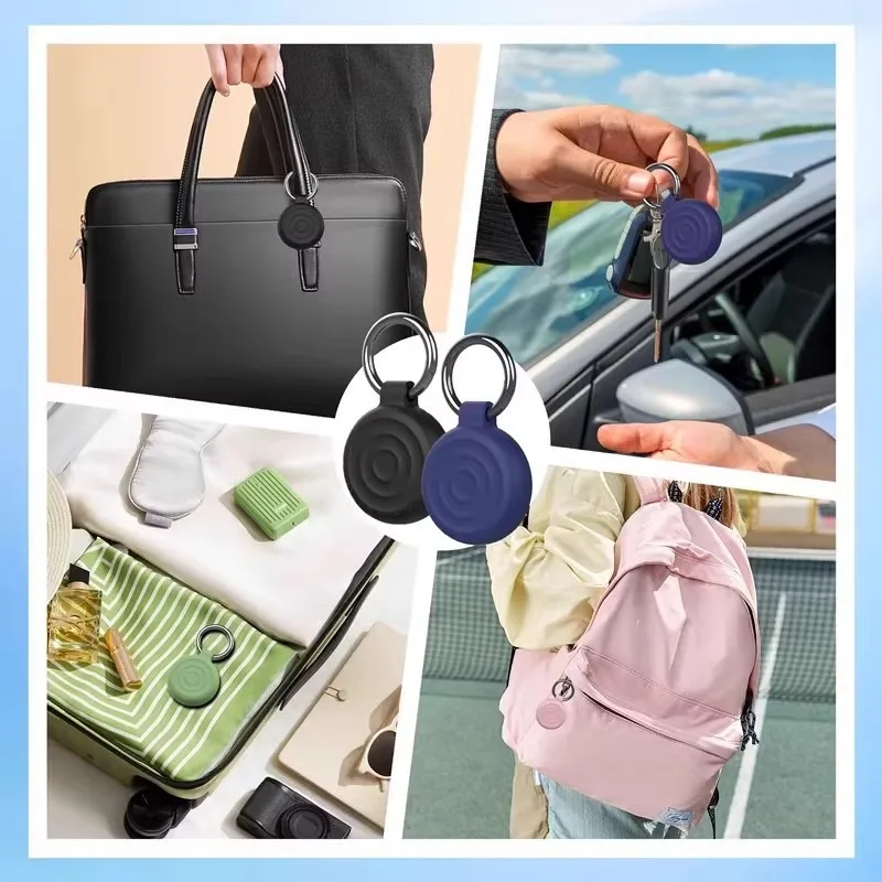 

For Apple AirTag Case with Keychain - Waterproof Full-Coverage Soft Shell, Anti-Loss Protective Cover