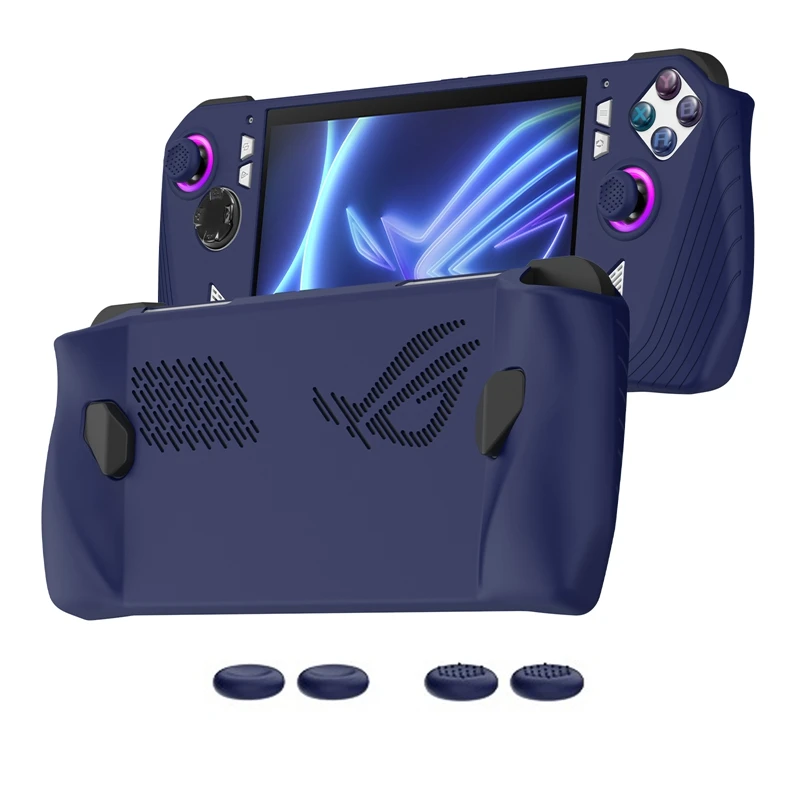 For ROG Ally Handheld Game Console All-Inclusive Silicone Protective Case Handheld Anti-Drop Protective Case,Blue Easy Install