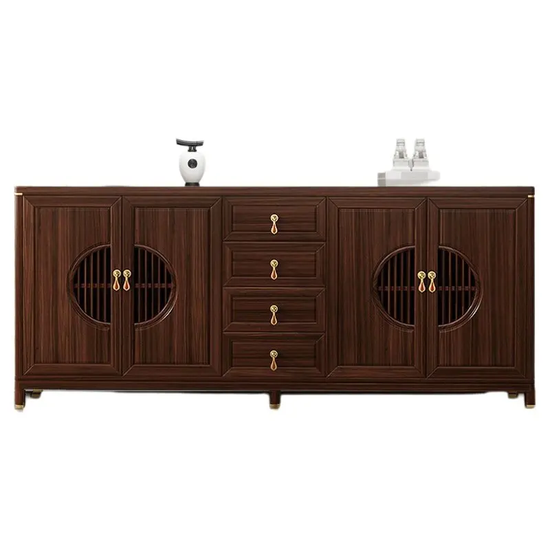 

New Chinese-style dining side cabinet, living room household entrance cabinet, all solid wood storage, simple foyer wall storage