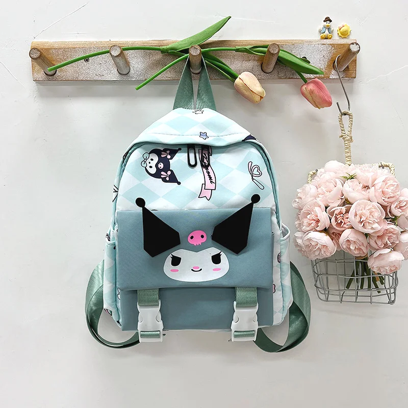 Sanrio Kulomi mochila escolar casual fofa de desenho animado simples e leve estilo universitário mochila de grande capacidade