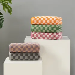Plaid cotton towel set cotton yarn-dyed jacquard face towel absorbent soft bath towel home hotel bathroom