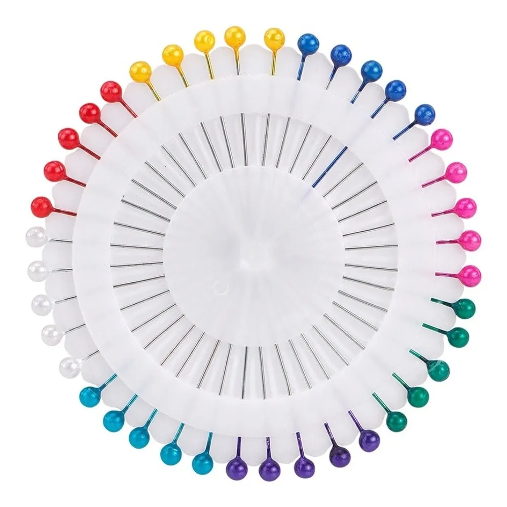 480PCS Craft Pin Colorful Positioning Pin Large Size Shaping Dressmaker Pin Pearl Head Pearl Pin Garment Pattern Making