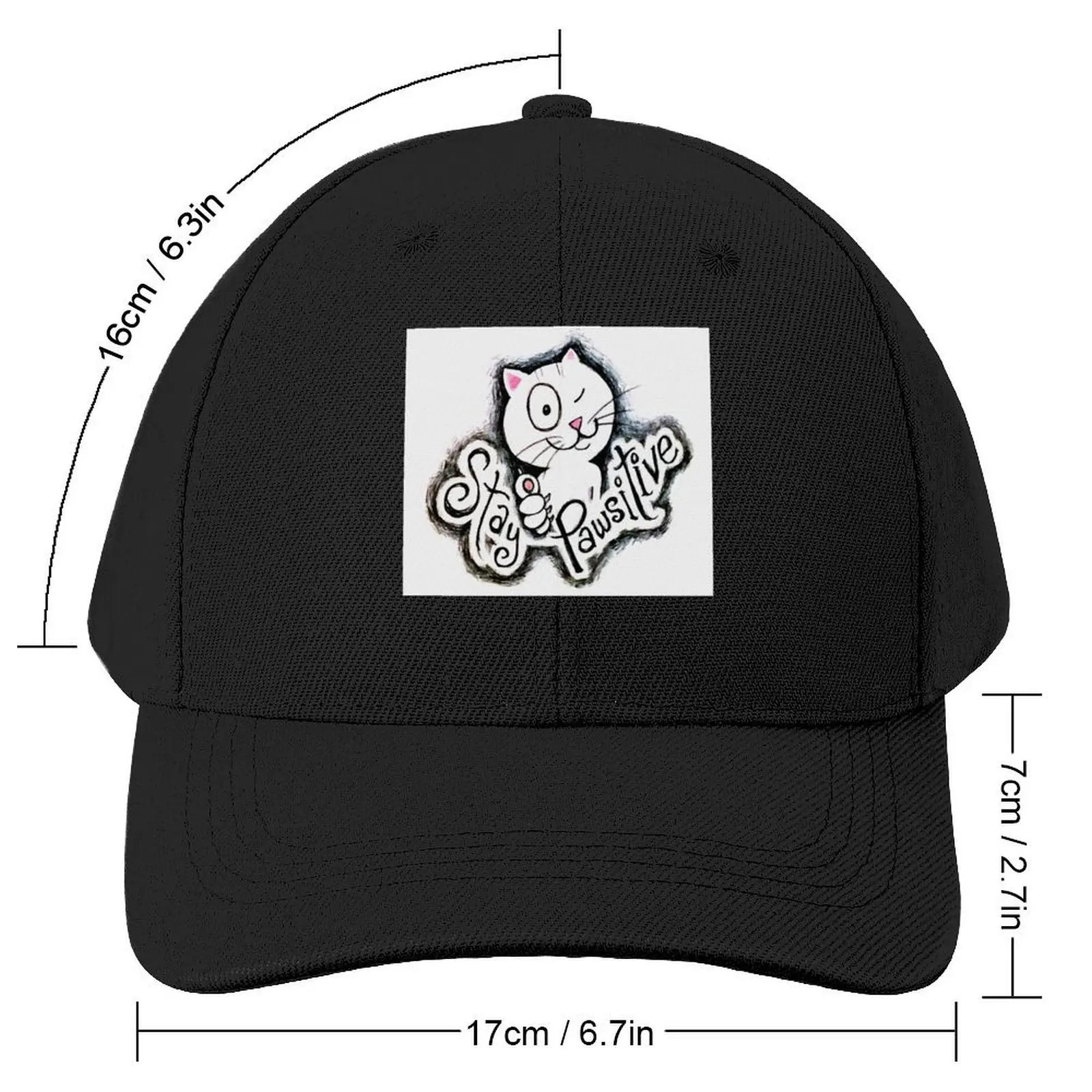 STAY PAWSITIVE Baseball Cap Golf Cap funny hat Ball Cap Military Man Men Golf Wear Women's