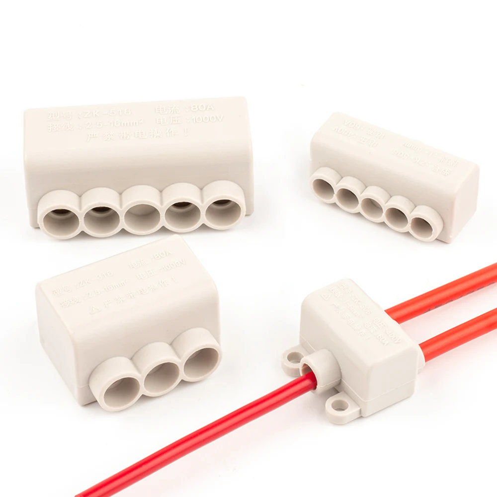 5PCS High Power Splitter Quick Wire Connector Terminal Block Electrical Cable Junction Box ZK-306 ZK-506 ZK-316 ZK516 Connectors