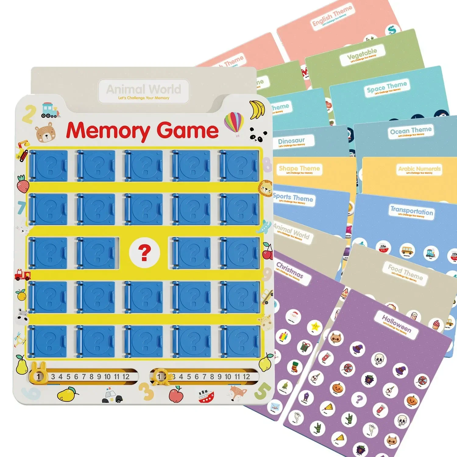 لعبة الذاكرة التعليمية 8 أوراق 16 موضوعًا، بطاقات مطابقة عالم الحيوان، لعبة تطوير دماغ الأطفال الصغار، متعة التعلم العائلي