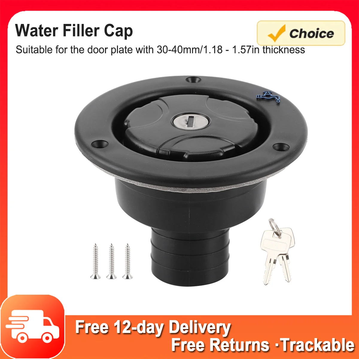 

Freshwater Inlet Lockable Leakproof Water Filler with 2 Keys for RV Motorhome Accessories RV Parts Gravity Water Inlet RV Parts