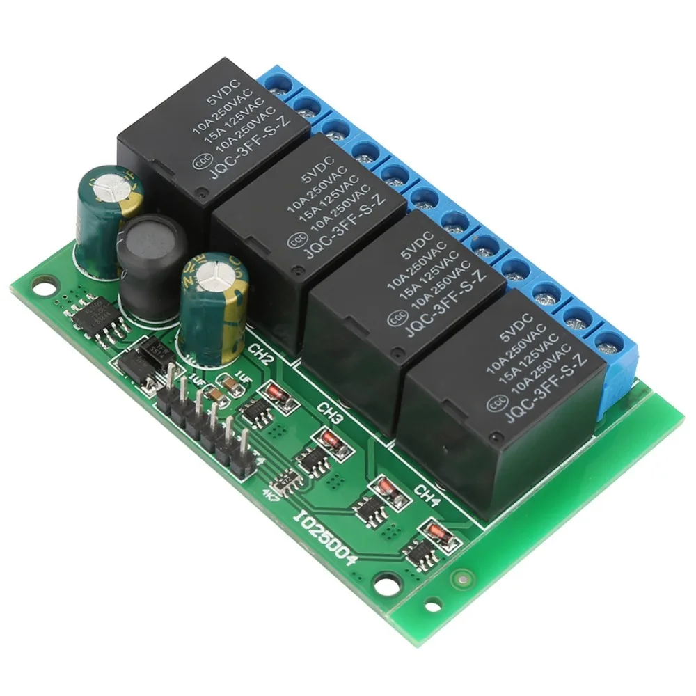 IO25D04 Relay Module 6-24VDC Low Pulse Trigger Self Locking Relay Module 65* 47* 19mm Self-locking Flip Flop Relay Modules