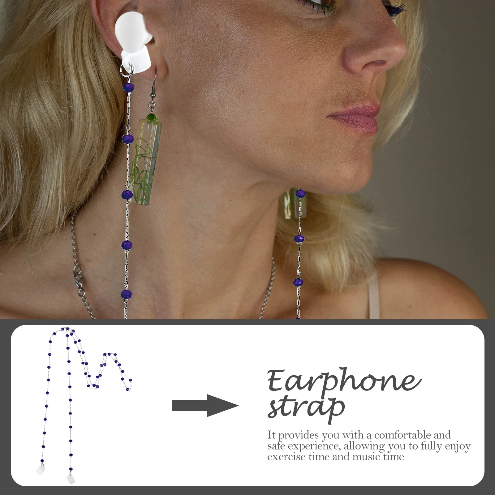 

Earphone Chain Wireless Anti-Lost Lightweight Easy to Carry Earphone Accessory for Exercise Music Lovers Portable Earpiece