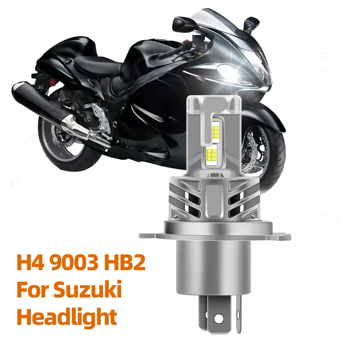 

1/2x Super Bright H4 9003 HB2 Hi/Lo LED Headlight Bulb Wireless 12V For Suzuki GSR600 GSR750 DL650 V-Strom GSXR600 SV650A AN400