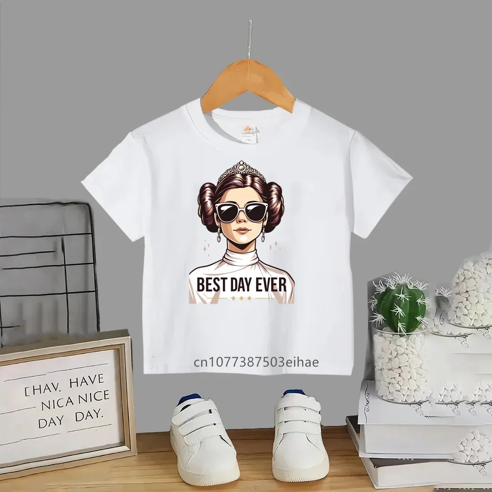 Breathable Star Wars Boys and Girls T-shirt for Ages 3-14, Round Neck Short Sleeve, Luxurious Printed Top view 6