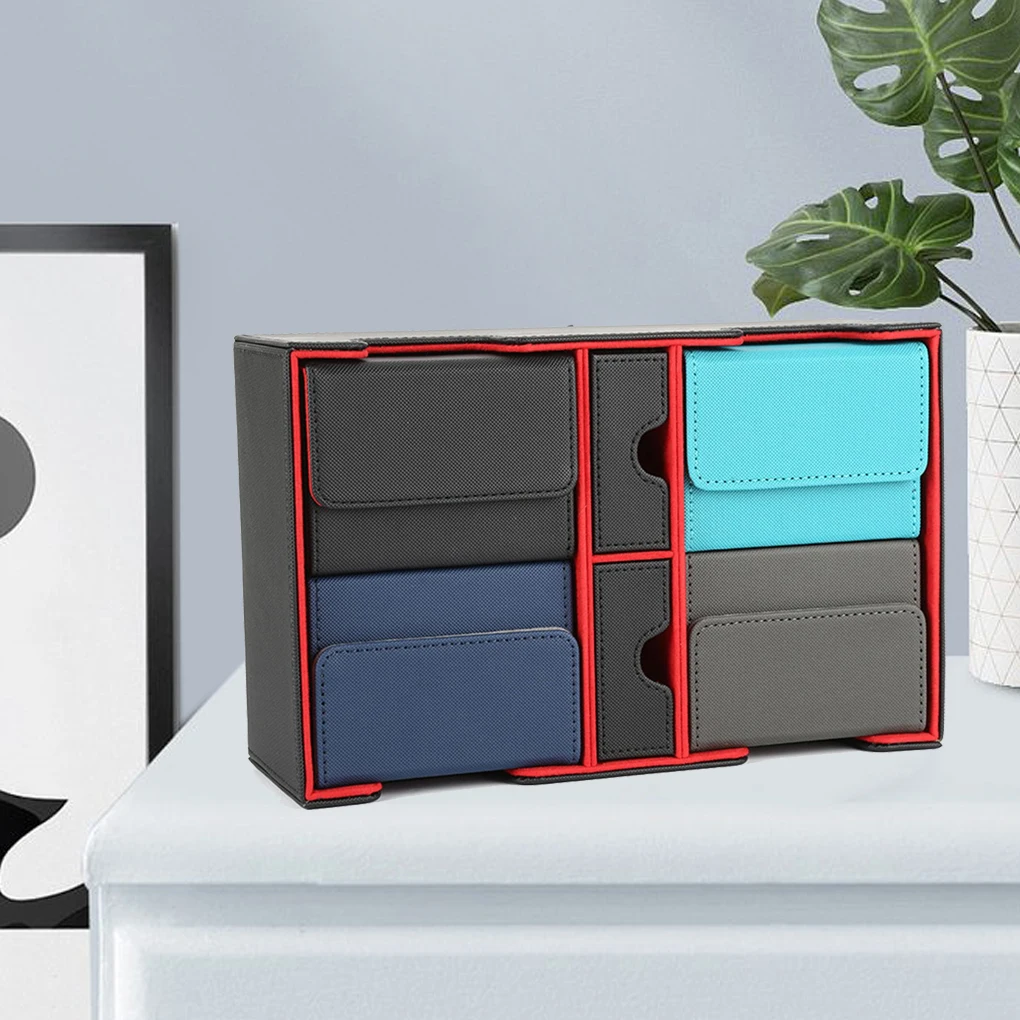 @ # صندوق بطاقات لسطح الألعاب من جلد البولي يوريثان، حقيبة تخزين ذات سعة كبيرة، حامل تنظيم، هدايا للبالغين باللون الأسود والأحمر