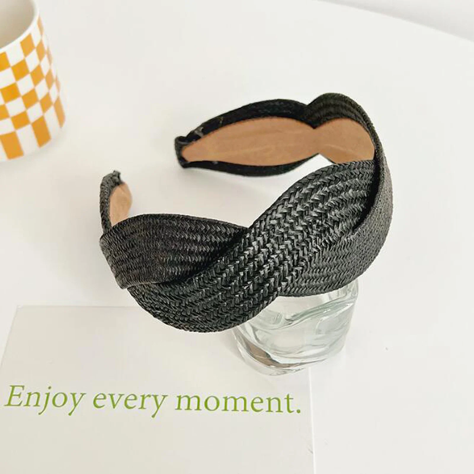 여성을위한 새로운 패션 머리띠 솔리드 컬러 터번 여름 수제 땋은 머리 장식 헤어 액세서리