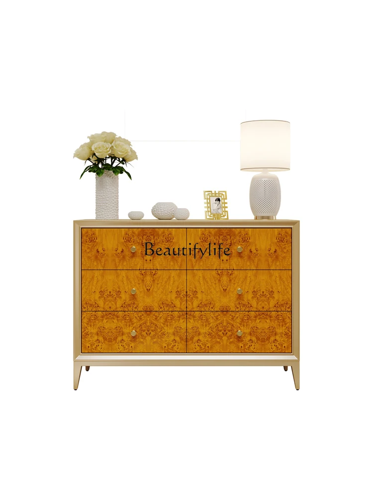 

American Light Luxury Style High-End Villa Good-looking Drawer Locker Nordic Style Living Room Sideboard Cabinet