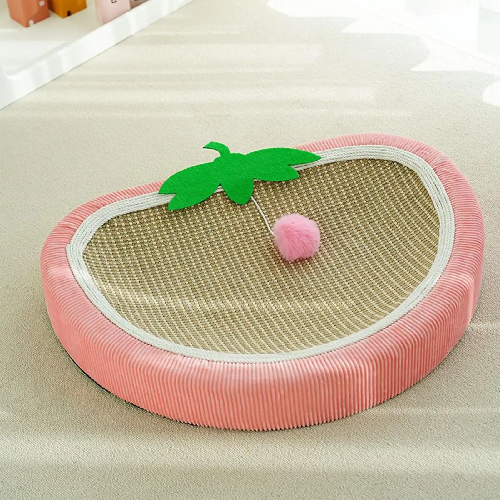 Placa de arranhar para gatos, cama de sisal, morango, gato, almofada de dormir, ninho, suprimentos para animais de estimação, gatinho, cachorro pequeno, sofá interno