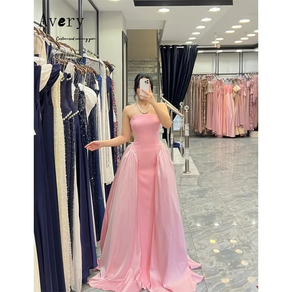 

Avery Customized Pink Fishtail Off-shoulder Sleeveless Evening Dresses D/party Chic Wedding Evening Dress Luxury 2026 Elegant