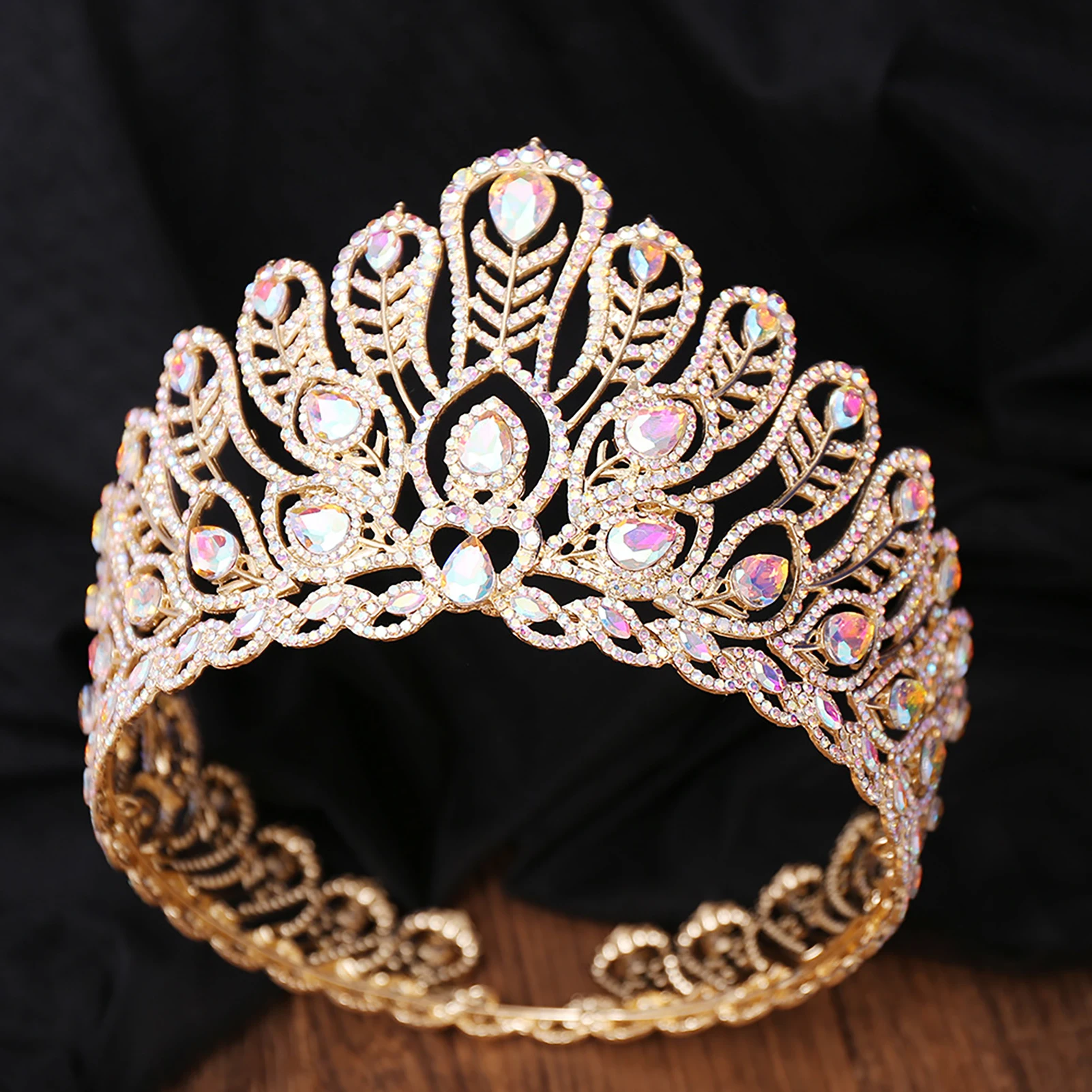 Adult Princess Crown with Rhinestone Women Hair Accessories Flash Rhinestone Crown for Bride Bridesmaid Princess Costume