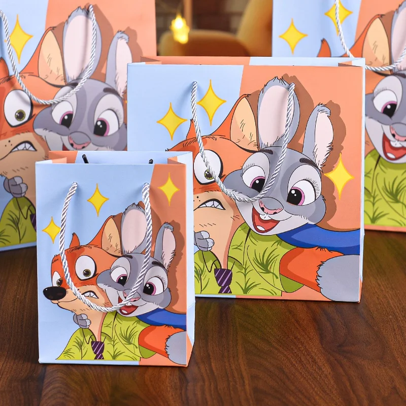 

Подарочный пакет Disney Zootopia с Джуди Хоппс и Ником Вайлдом, бумажная сумка-шарф, упаковка-сюрприз, подарок для друзей, украшение для вечеринки