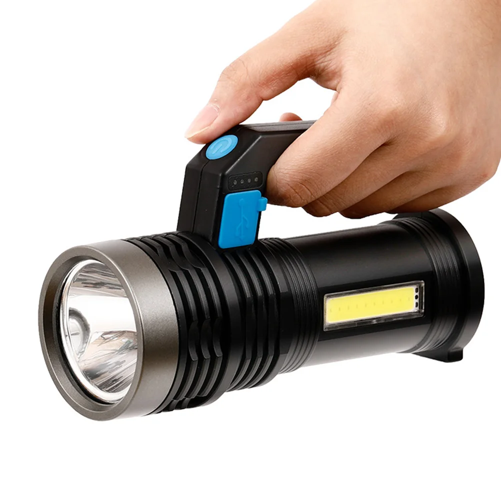 مجموعة واحدة من مصباح يدوي قوي USB قابل لإعادة الشحن ومقاوم للماء ومضاد للصدمات للرياضات الخارجية والسفر ومعدات السلامة المدمجة #5