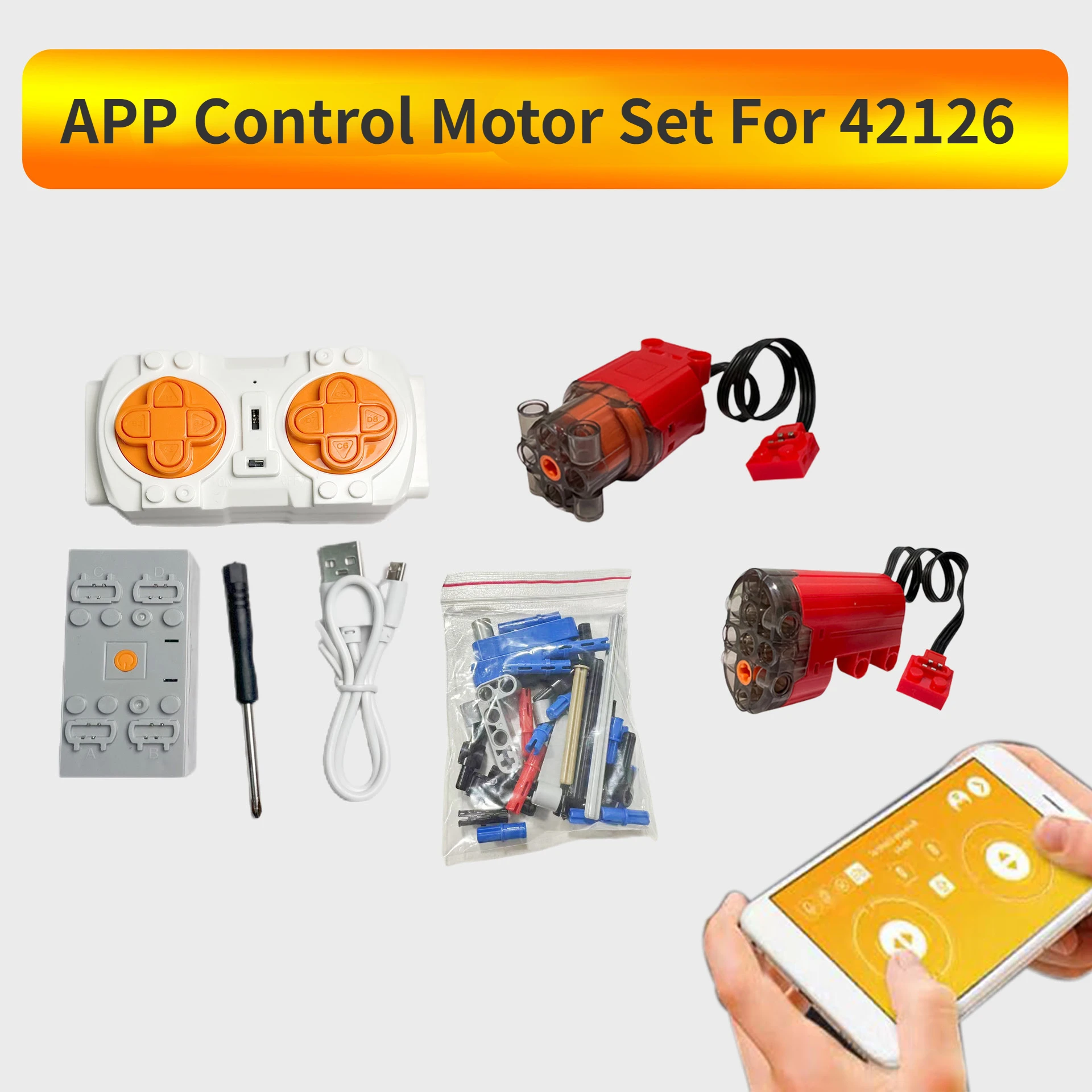 NO Car Bricks APP Control Motor Set for 42126 F-150