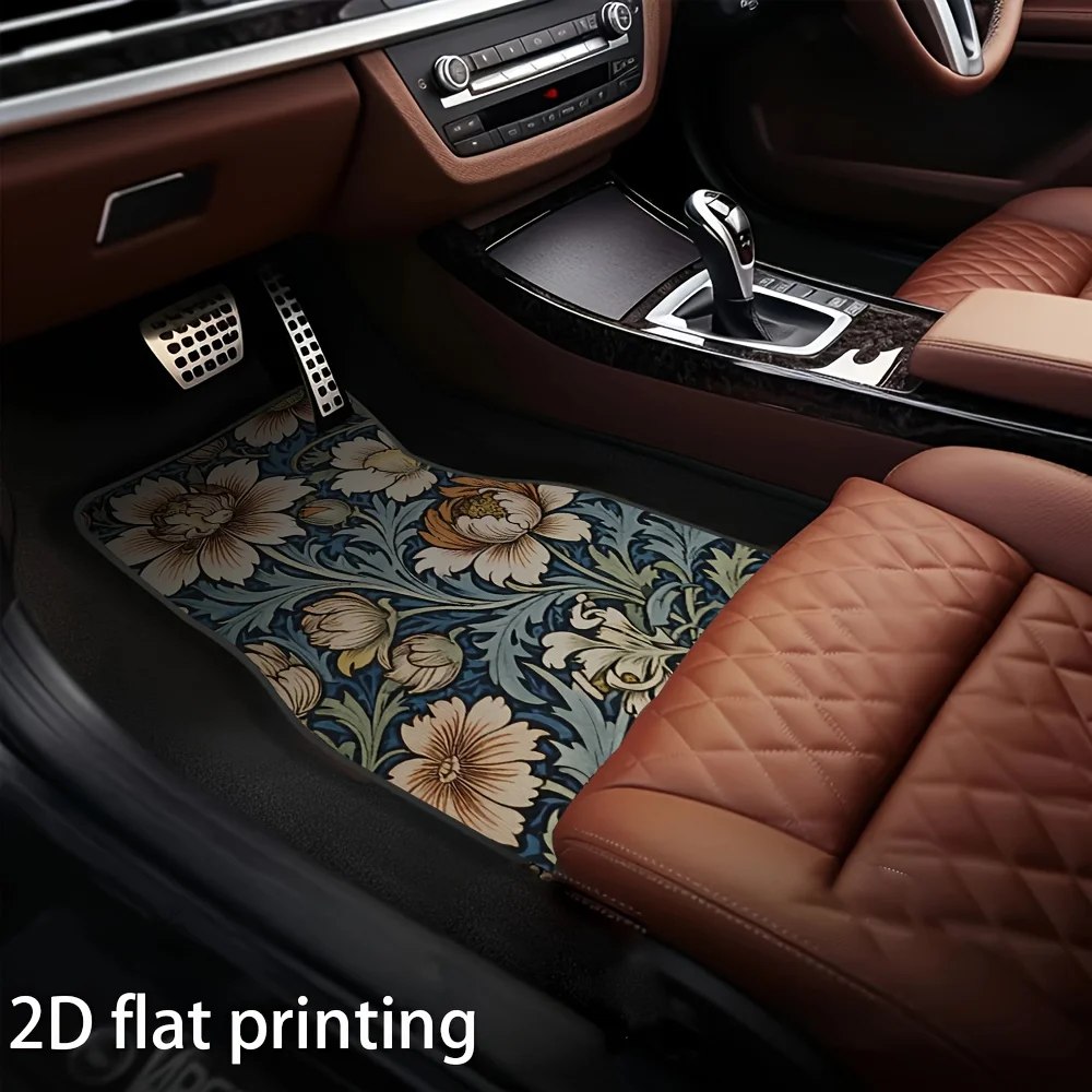 4pcs Set Of Car Floor Mats, Providing Fashionable Interior Protection For Your Car. Suitable For Compact Cars, Vans, Off-Road Ve