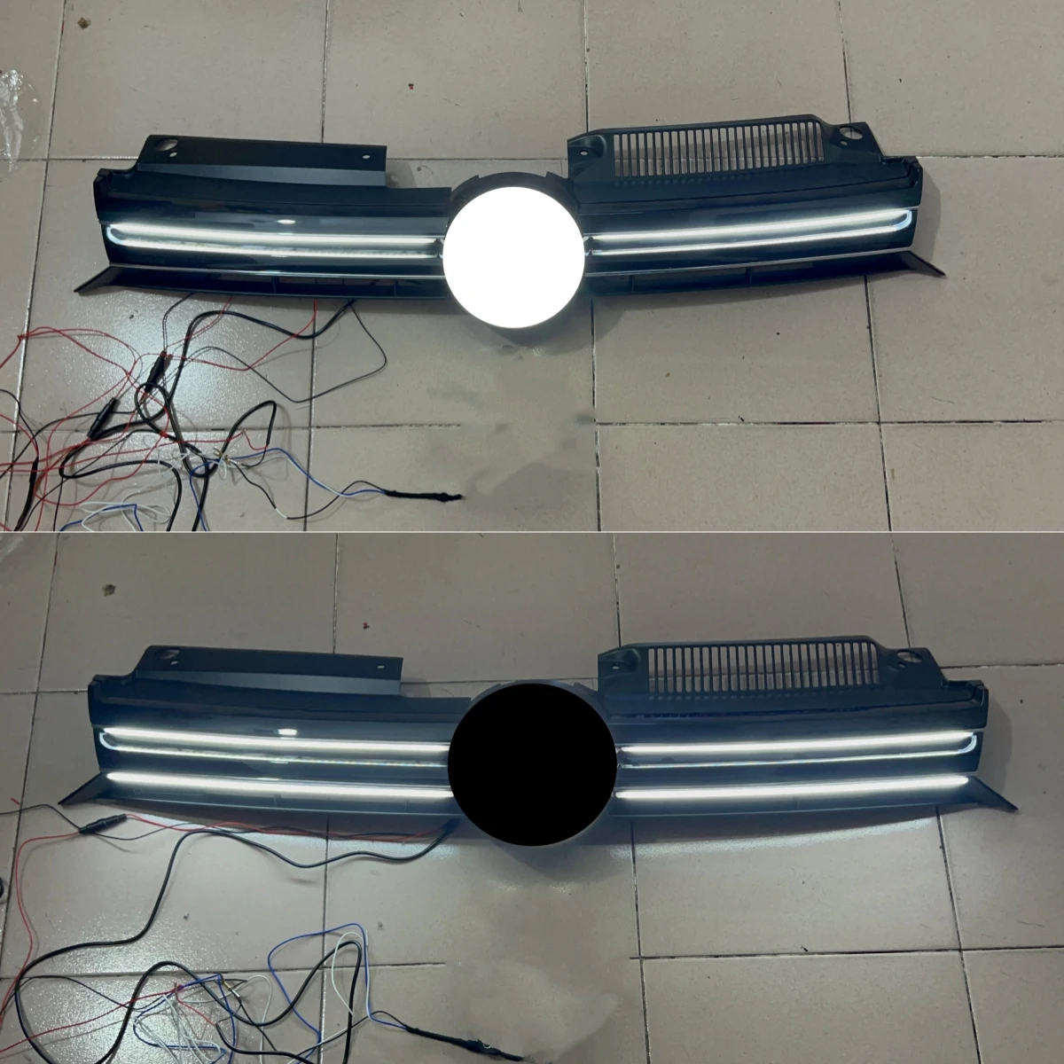 Frontstoßstangengrill mit Licht für Volkswagen VW Golf 6 MK6 Golf 6 GTI modifizierter weißer Lichtgrill Netz-Kühlergrill Autozubehör