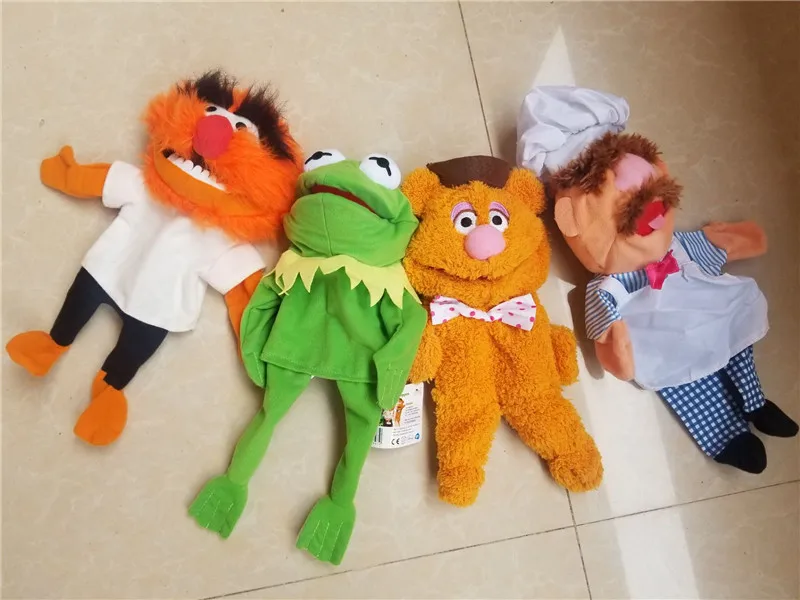 The Muppet show Puppet Frog Fozzie Bear Swedish Chef  Plush Stuffed Puppets Interactive toy Baby Kids Children Toys
