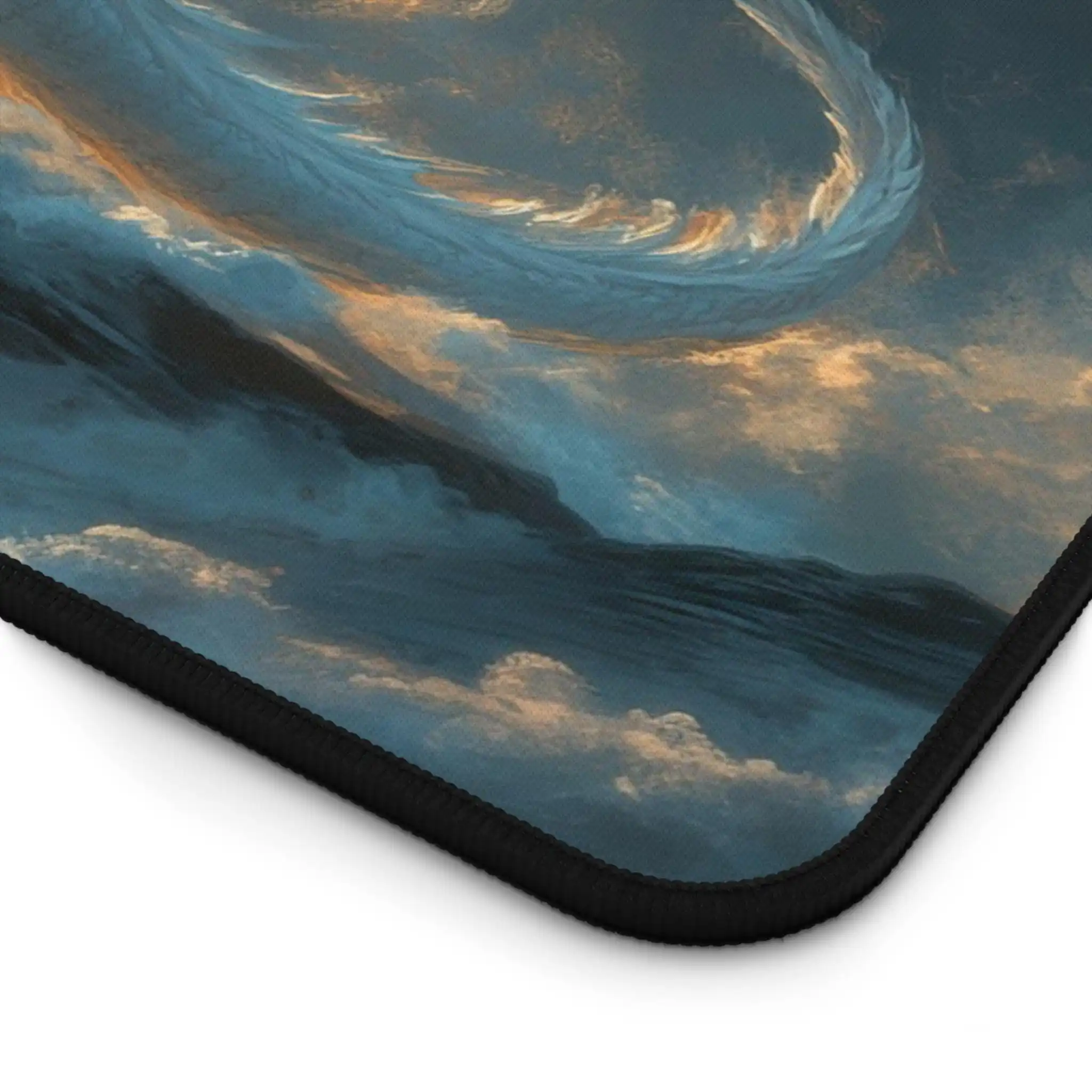 Majestic White Dragons on Rocks,Clouds Floating in The Sky,Magical Dragon-shaped Table Pads,Medieval Office Decoration Mouse Pad