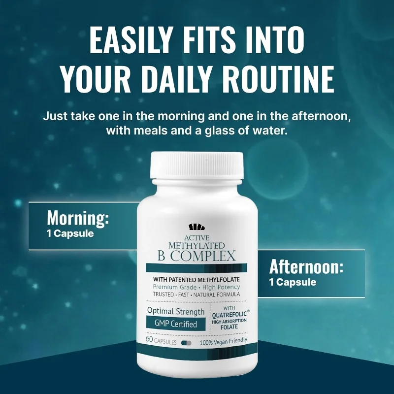 Full Spectrum B Vitamins for Energy and Immune Support - B Complex Supplements -60 Capsule
