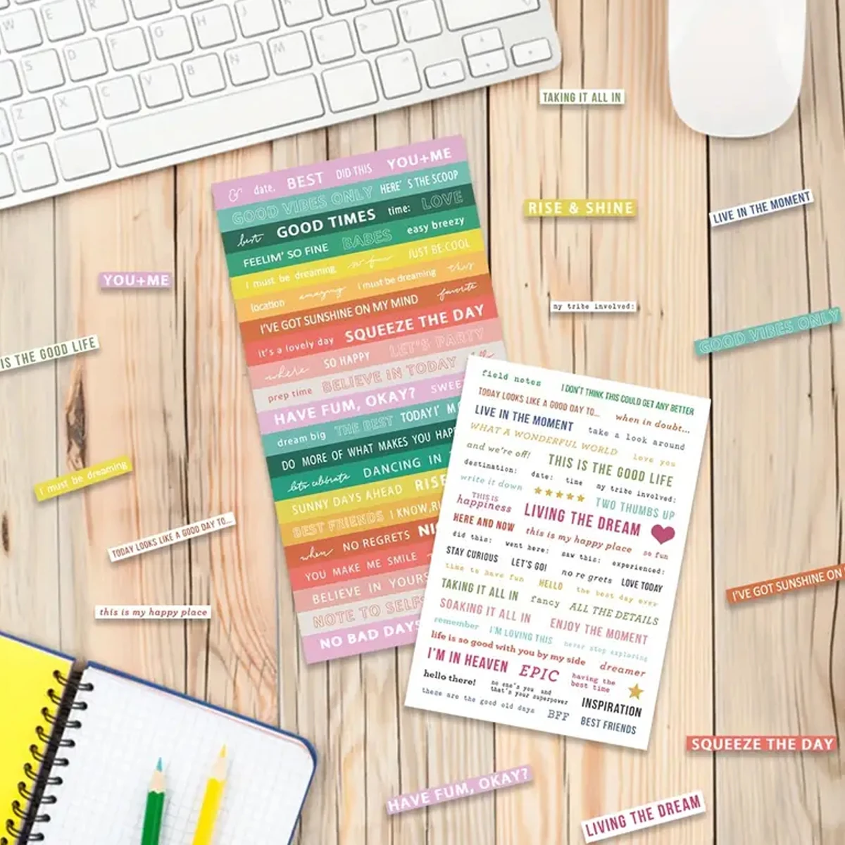 2 قطعة/الحزمة ملهمة الكلمات والعبارات ملصقات القرطاسية مخطط ملصق كلمة إيجابية ملصق لمجلة غير المرغوب فيه سكرابوكينغ