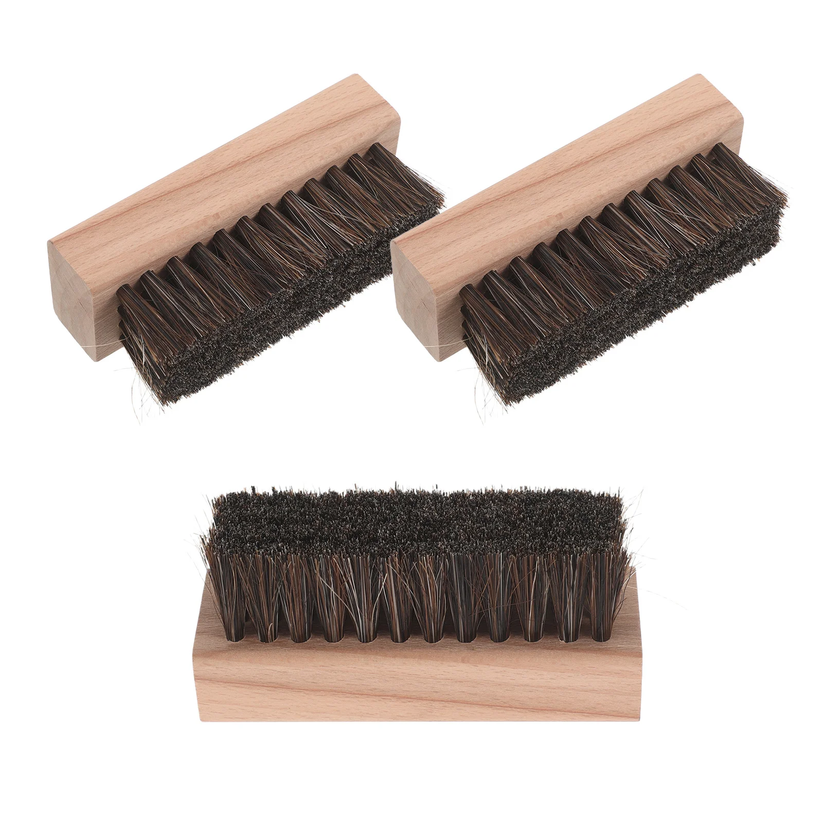 

3pcs Set Soft Bristle Wood Handle For Shoes Cleaning Polishing Boot Brush Cleaner Dust Sweeping Tapered Bristles Solid