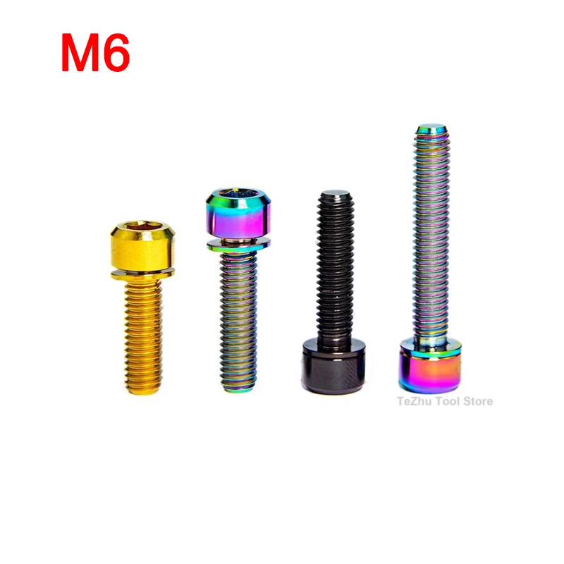 1Pcs Titanium Alloy Bolt M6 x16 18 20mm Mountain Bike Road Bike Fixed Handlebar Stem Screws XT XTR Crank Screw