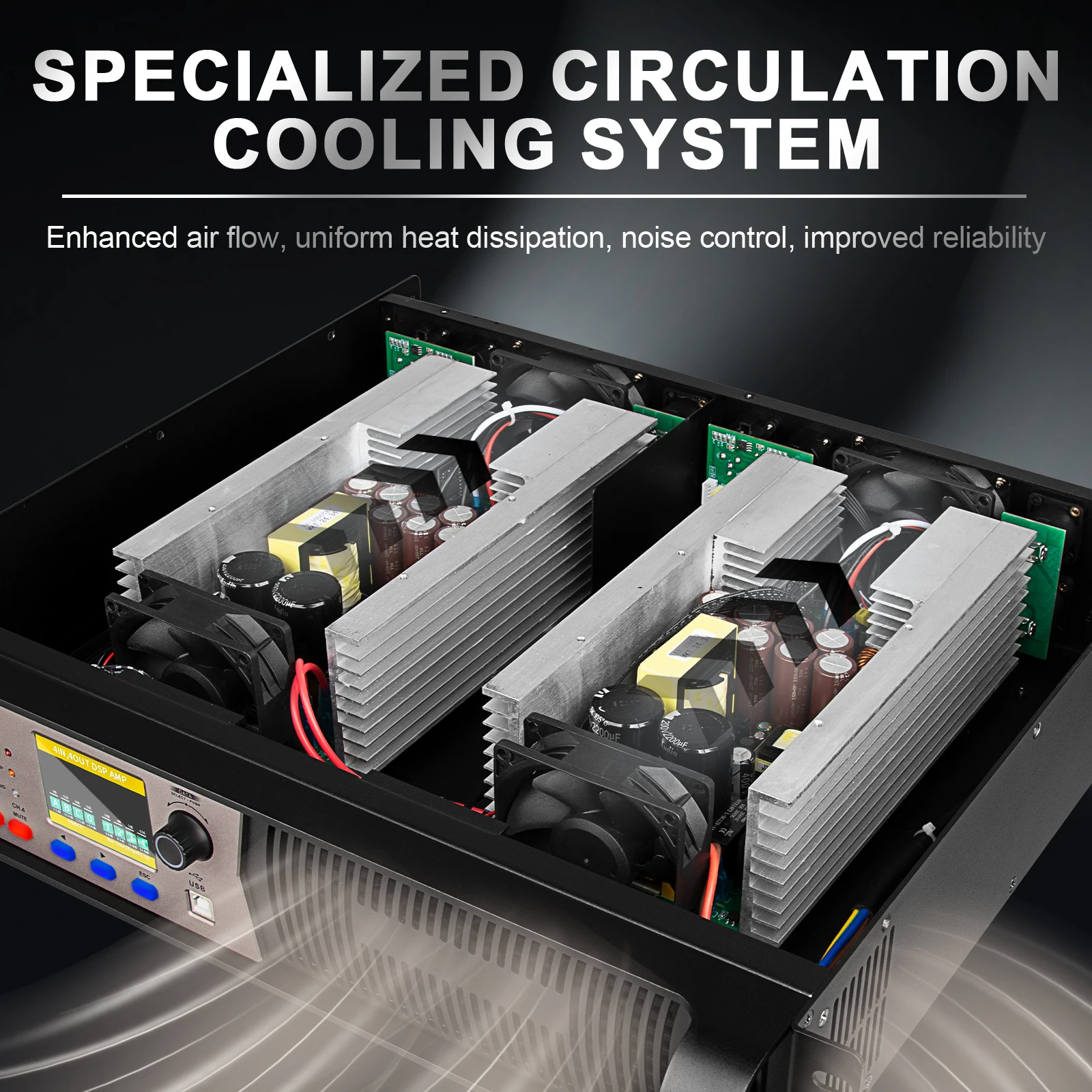 KA1000 2 Channels Digital Amplifiers 1000W*2 Stage Performance Sound Power Professional Power Amplifier